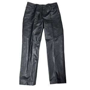 Jones New York Signature Black Leather Jeans Pants Sz 8